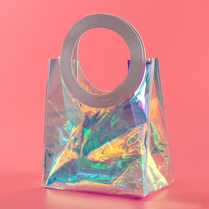 Пакет подарочный из ПВХ, белый, ирридисцентный, 20 х 18 х 10 см Пакет подарочный из ПВХ, белый, ирридисцентный, 20 х 18 х 10 см