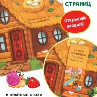 Картонная книга - сортер с окошками &laquo;Теремок&raquo;, 12 стр.