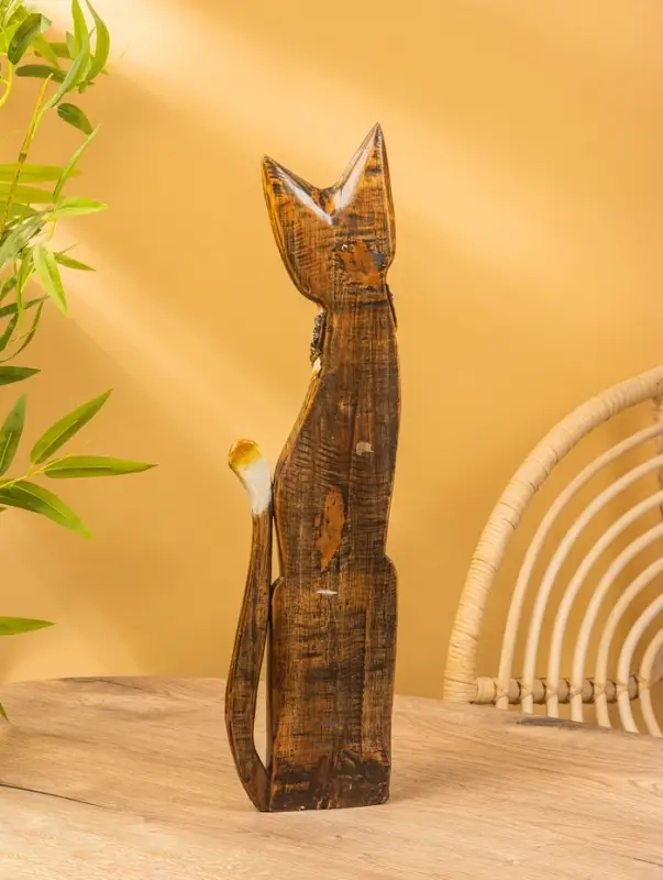 Сувенир «Кошка», 60×14×6 см, дерево, коричневый, МИКС Сувенир «Кошка», 60×14×6 см, дерево, коричневый, МИКС