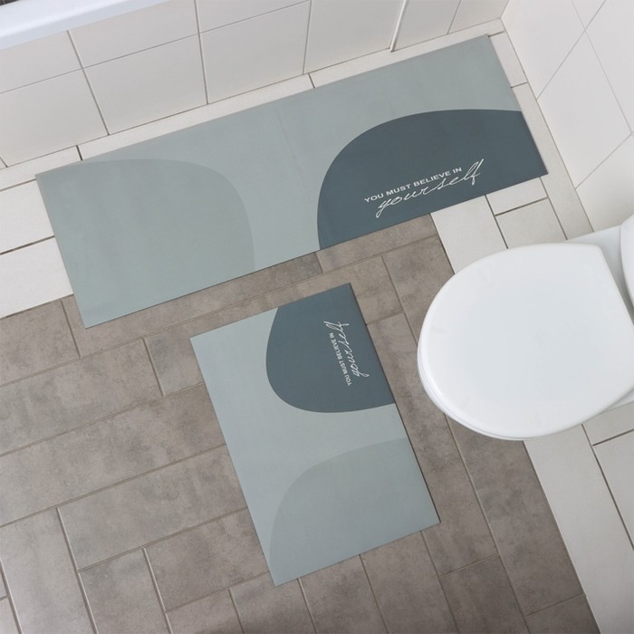 Коврики для кухни SAVANNA «Грэй», 2 шт: 40×120 см, 40×60 см, цвет серый Коврики для кухни SAVANNA «Грэй», 2 шт: 40×120 см, 40×60 см, цвет серый