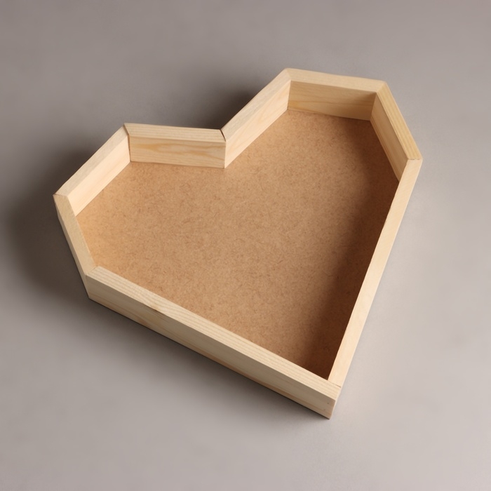 Кашпо деревянное 25×4.5 см  Кашпо деревянное 25×4.5 см "Сердце" подарочное, натуральный