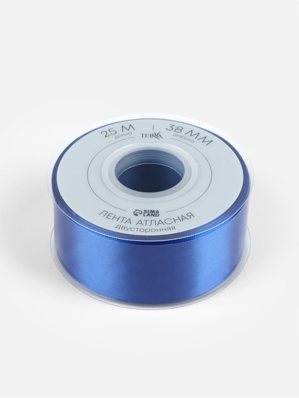 Лента атласная двухсторонняя №0329 38мм*25±1м синий TR Лента атласная двухсторонняя №0329 38мм*25±1м синий TR