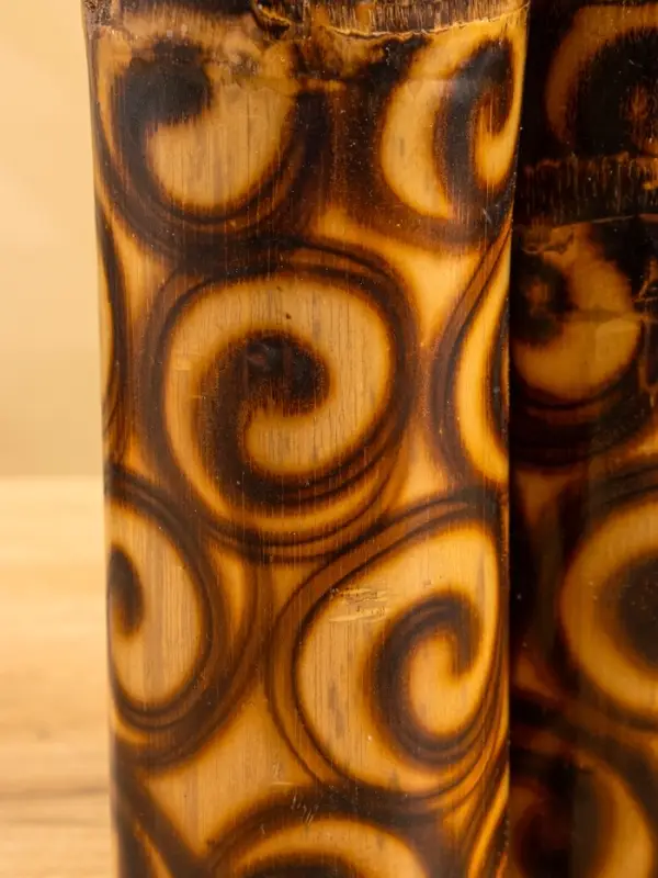 Свеча в бамбуке тройная, 14×13×30 см, 100 мл, коричневая