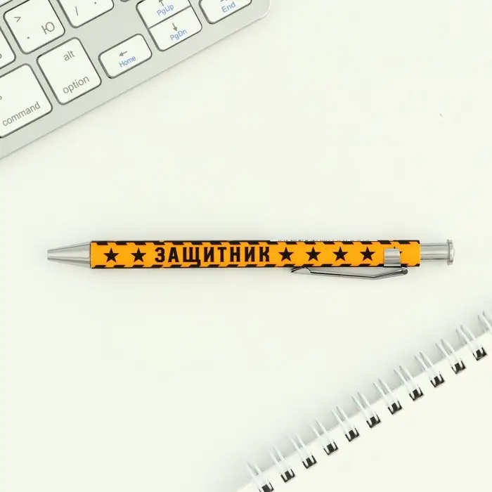 Ручка шариковая, синяя паста 0.7 мм пластик &laquo;Защитник&raquo;