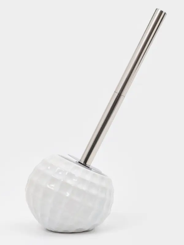 Ерш для унитаза с подставкой керамика "Квадро" белый