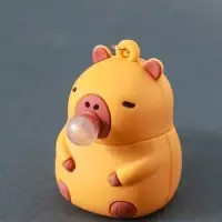 Брелок для ключей на кольце с карабином &laquo;Капибара - антистресс&raquo;, надувает пузырь, резина, 5&times;4.7&times;6.5 см