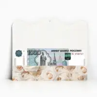 Конверт для денег фигурный «Белые розы», 17.5 х 8 см