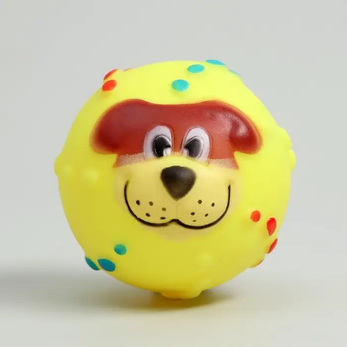 Игрушка для собак &laquo;Мяч Джим&raquo;, 6 см, пищащая, винил, жёлтый
