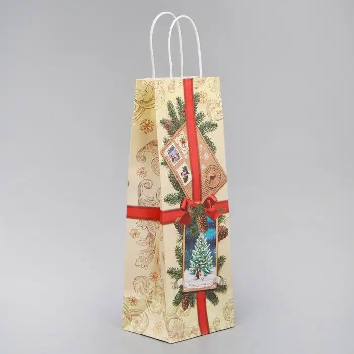 Пакет под бутылку «Почта», 13 x 36 x 10 см Пакет под бутылку «Почта», 13 x 36 x 10 см