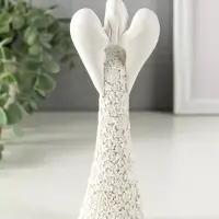 Сувенир полистоун "Безликий ангел в цветочном белом платье с сердцем" МИКС 20 см Сувенир полистоун "Безликий ангел в цветочном белом платье с сердцем" МИКС 20 см