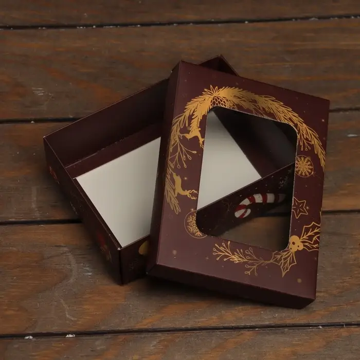 Коробка складная, крышка - дно, с окном «Новогодняя сказка» 16.5×12.5×5.2 см Коробка складная, крышка - дно, с окном «Новогодняя сказка» 16.5×12.5×5.2 см