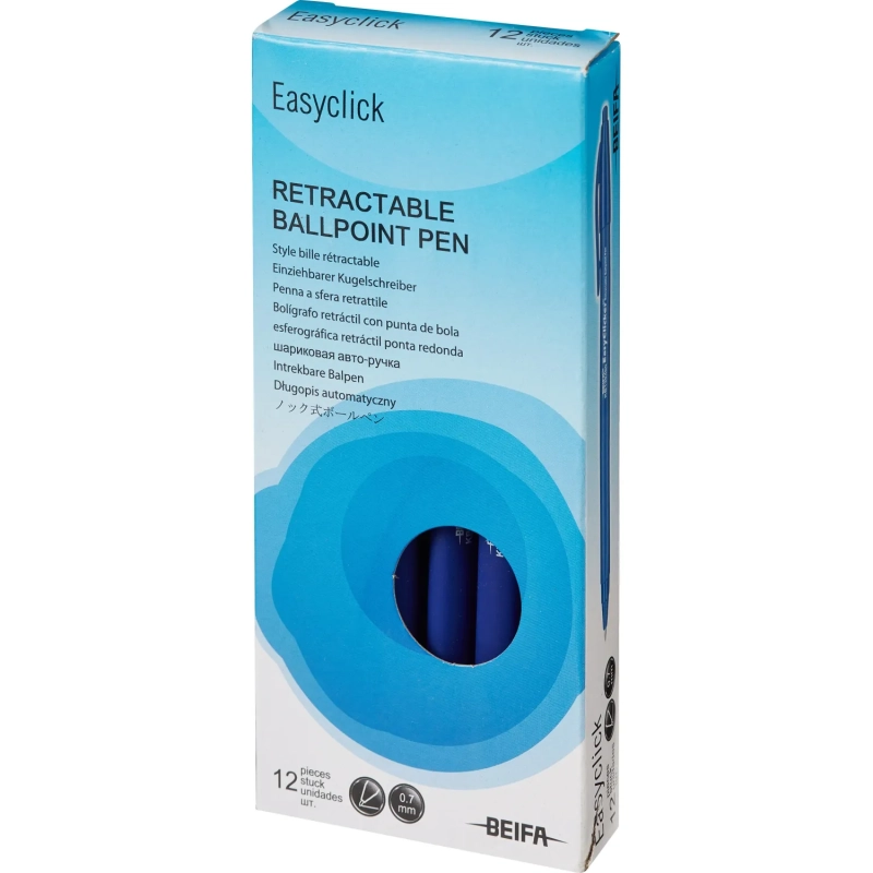 Ручка шариковая автомат. Beifa KB139400 0,5мм,синий,манж