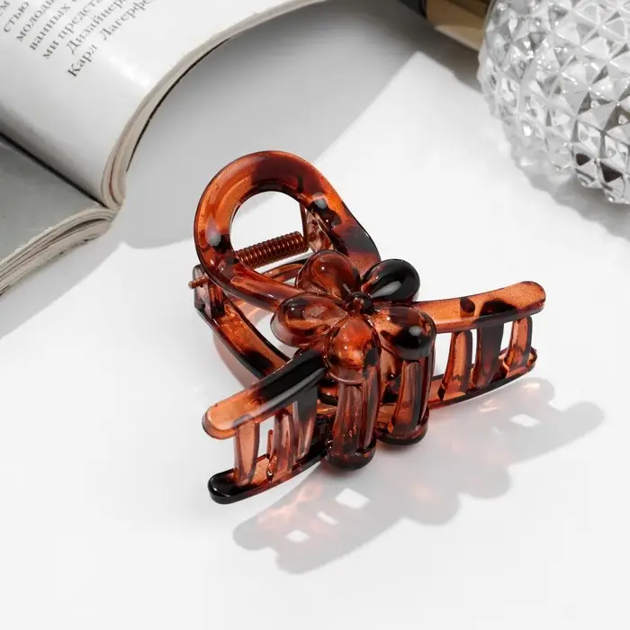 Крабик для волос «Глянец», цветок петля, 7 см, МИКС Крабик для волос «Глянец», цветок петля, 7 см, МИКС