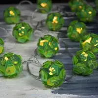 Гирлянда &laquo;Нить&raquo; 4.5 м с насадками &laquo;Цветочные шары&raquo;, IP20, прозрачная нить, 15 LED, свечение зелёное, 220 В