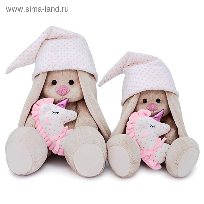 Мягкая игрушка &laquo;Зайка Ми с розовой подушкой - единорогом&raquo;, 18 см