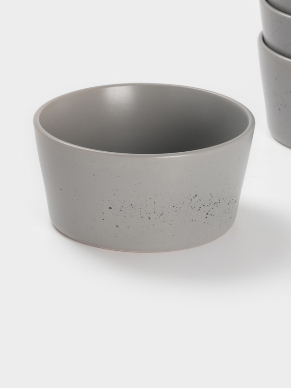 Набор салатников 4 шт Доляна 14,5х7 см Набор салатников 4 шт Доляна 14,5х7 см "Гранит" серый в крапинку