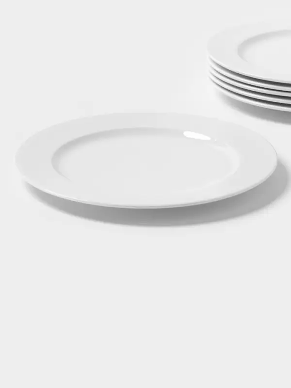 Тарелки Magistro Basic bistro, d=27 см, набор 6 шт., фарфор, белые