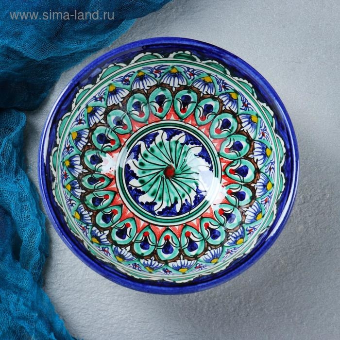 Коса Риштанская Керамика  Коса Риштанская Керамика "Цветы" 15 см, малая, синяя