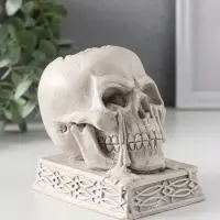 Подсвечник «Череп на пьедестале», 10×7×10.5 см, серый