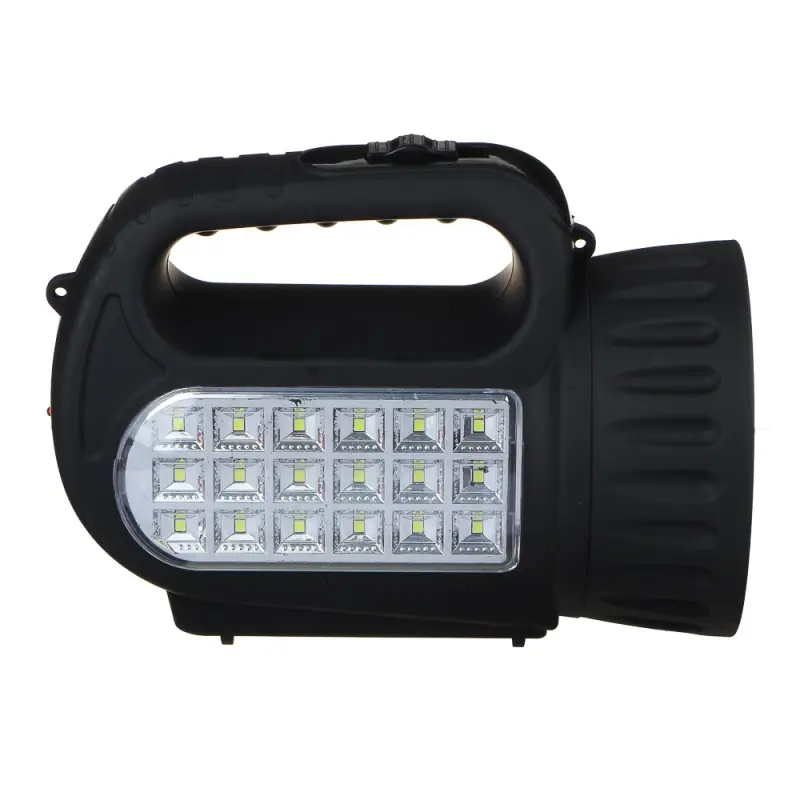 Фонарь прожектор тм ЕРМАК, аккумуляторный, 18 SMD + 1 LED, шнур 220В, резинопластик, 18x11 см
