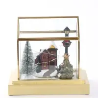 Фигура с подсветкой &laquo;Новогодняя ёлка на площади&raquo;, 19.5&times;14.5&times;17.8 см, стекло