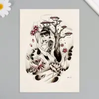 Переводная тату на тело цветная &laquo;Леди Сакура&raquo;, 26.1&times;14.6 см