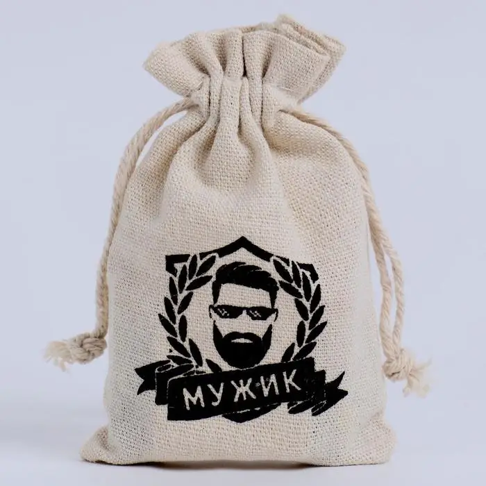 Мешочек подарочный для украшений, подарков и трав, текстиль, «Мужик», 12×8 см