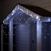 Гирлянда &laquo;Бахрома&raquo; 4&times;0.6 м, IP44, тёмная нить, 180 LED, свечение белое, 8 режимов, 220 В
