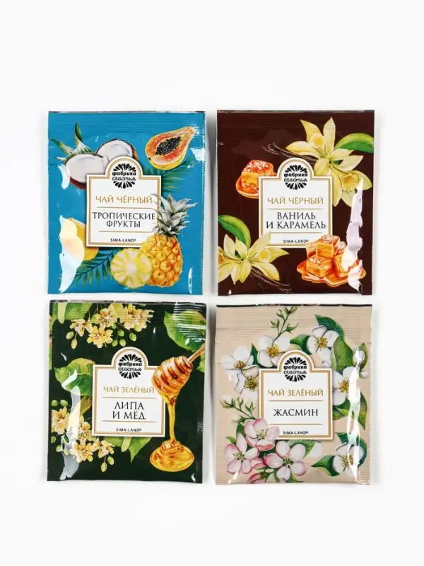 Чай новогодний в пакетиках &laquo;Волшебных мгновений&raquo; в открытке, 4 шт.&times;1.8 г