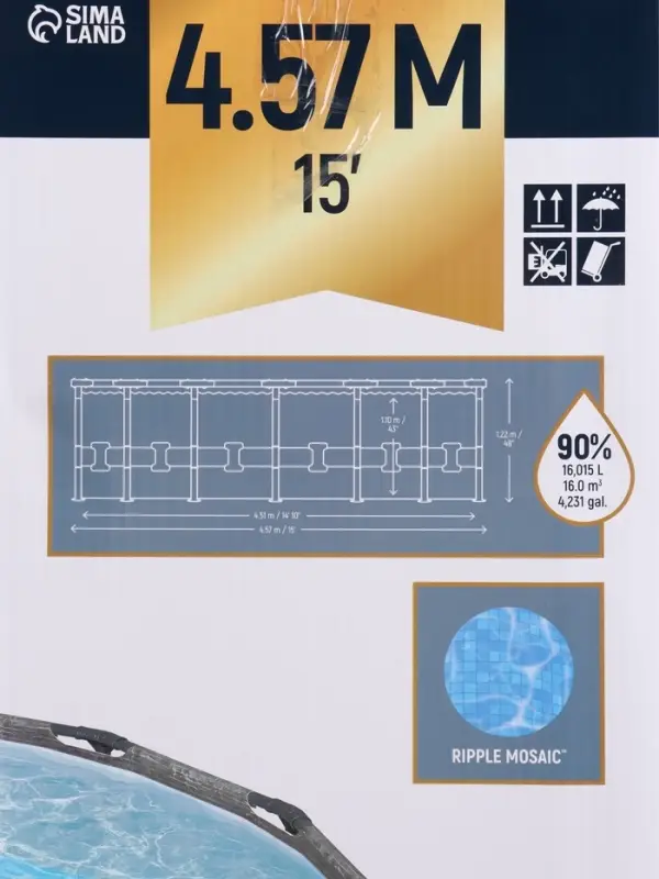 Бассейн каркасный Steel Pro Max, 457&times;122 см, круглый, цвет графит, 561PH Bestway