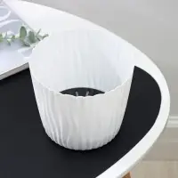 Кашпо для цветов со вставкой «Волна», 2 л, d=16 см, h=13,5 см, цвет белый Кашпо для цветов со вставкой «Волна», 2 л, d=16 см, h=13,5 см, цвет белый