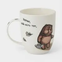 Кружка КОРАЛЛ &laquo;Ёжик в тумане&raquo;, 380 мл, фарфор, белая
