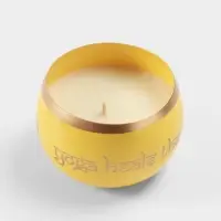Свеча в чаше Yoga heal the soul, 200 г, 8.5&times;7 см, соевый воск, жёлтая