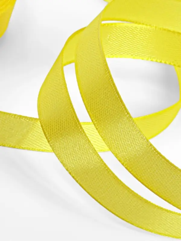 Лента атласная, 12 мм, 23±1 м, жёлтая №15 Лента атласная, 12 мм, 23±1 м, жёлтая №15