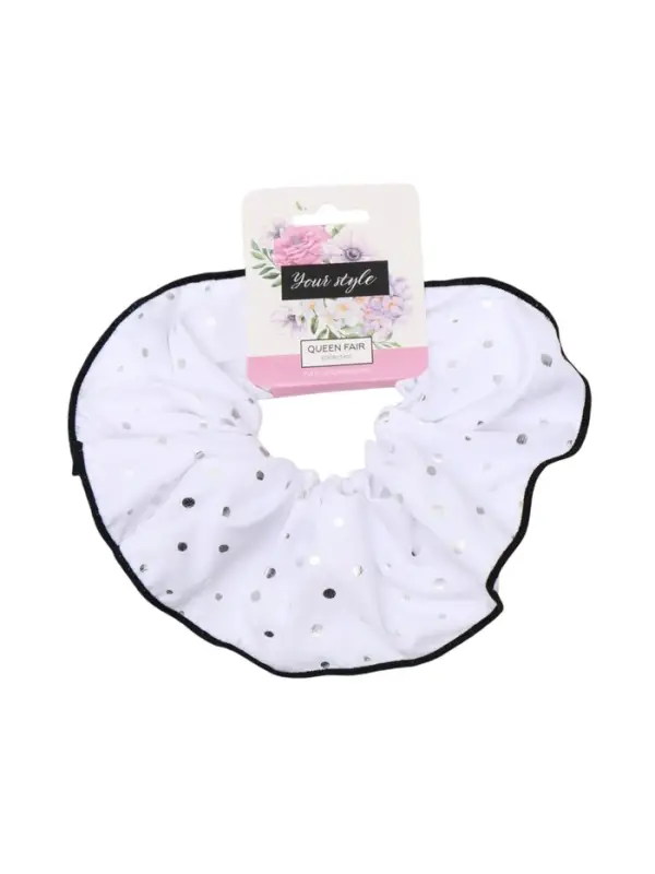 Резинка для волос "Орбита гранд" блеск, 14 см, белый