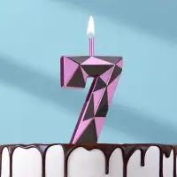 Свеча для торта «Алмаз», цифра 7, фиолетовый металлик