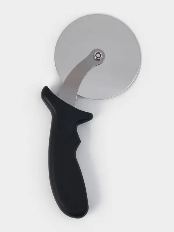 Нож для пиццы и теста Доляна, 23.5 см, d=10 см, толщина лезвия 1 мм, чёрный