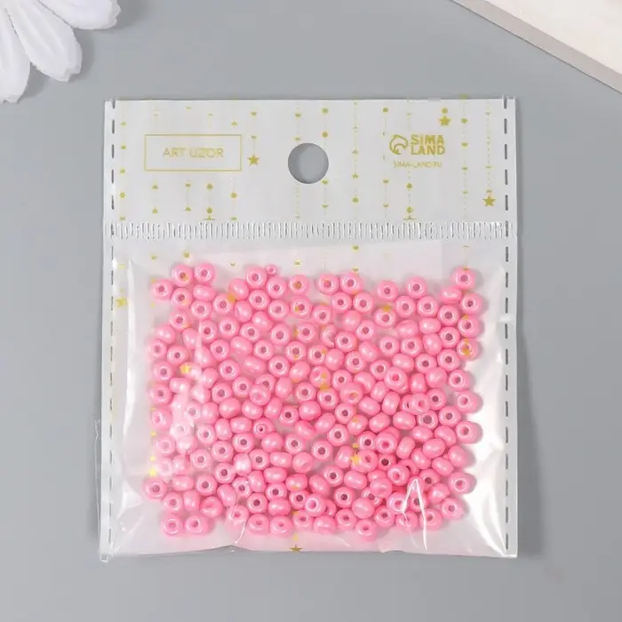 Бисер стекло 6/0  Бисер стекло 6/0 "Розовый щербет" 15 гр