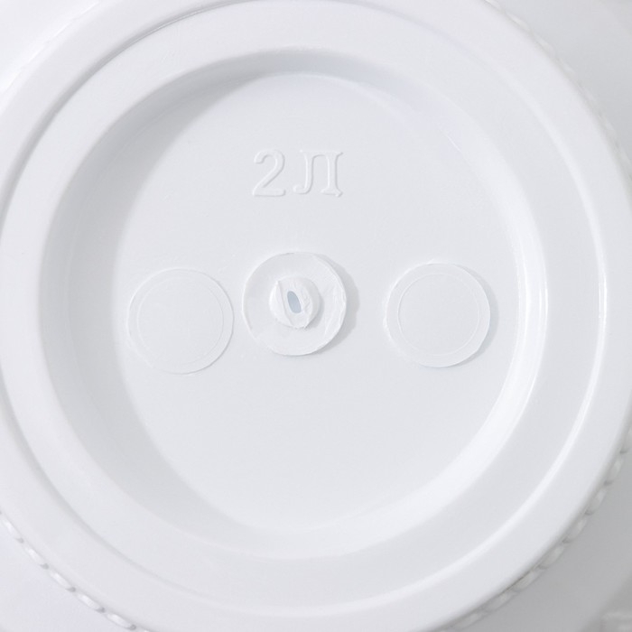 Горшок для цветов с поддоном «Байкал», 2 л, пластиковый, белый Горшок для цветов с поддоном «Байкал», 2 л, пластиковый, белый