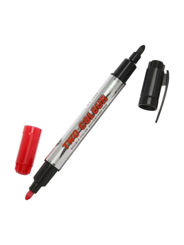 Маркер для доски, узел 2.5 мм, ширина линии 2.5 мм, двусторонний, водный, МИКС