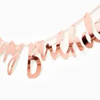 Гирлянда "Happy Birthday" надпись, розовое золото