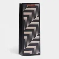 Пакет ламинированный под бутылку &laquo;Зигзаги&raquo;,13&times;36&times;10 см