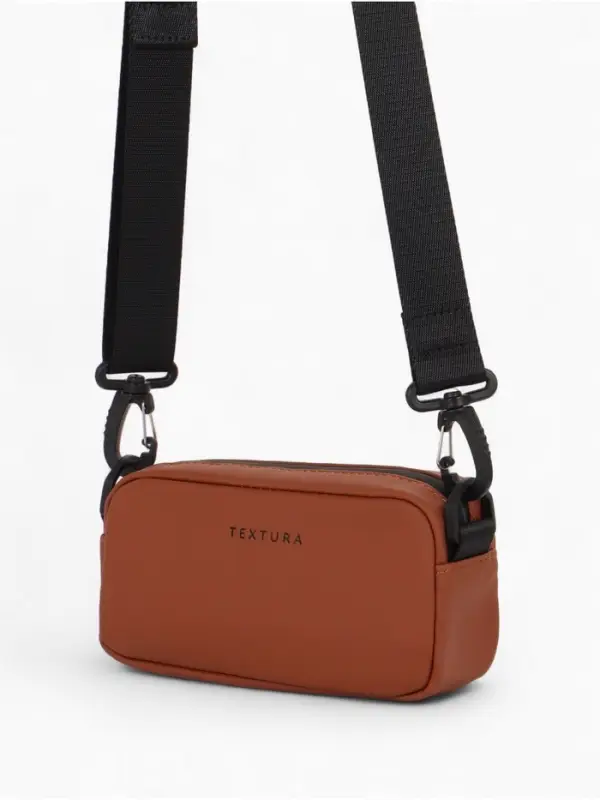 Сумка женская кросс-боди TEXTURA на молнии, 19&times;6&times;10.5 см, рыжая