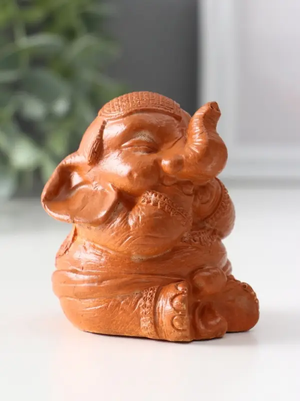 Фигура «Слон ничего не говорю», 7×5.5×6 см, красная глина