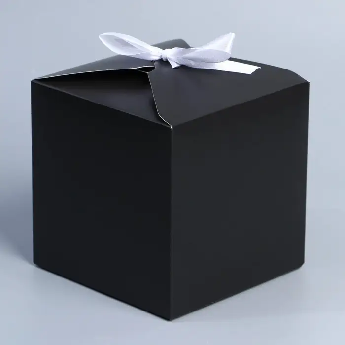 Коробка подарочная складная, упаковка, «Чёрный», 12 х 12 х 12 см