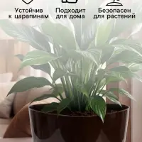 Горшок для цветов &laquo;Элеганс&raquo;, 4 л, d=22 см, h=20 см, пластиковый, с прикорневым поливом, цвет шоколад