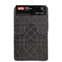 Набор ковриков для ванной и туалета тм VETTA Геометрия, 50x80см + 50x40см, полиэстер, 3 цвета