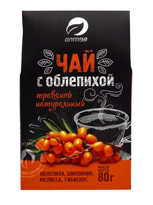 Травяной чай натуральный с облепихой, 80 г