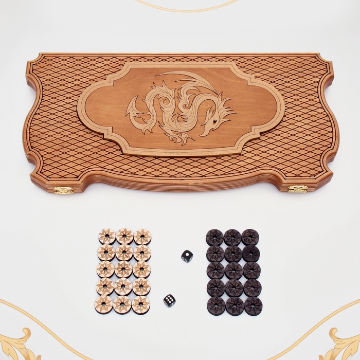 Нарды деревянные большие, резные, настольная игра Нарды деревянные большие, резные, настольная игра "Дракон", 45 х 45 см