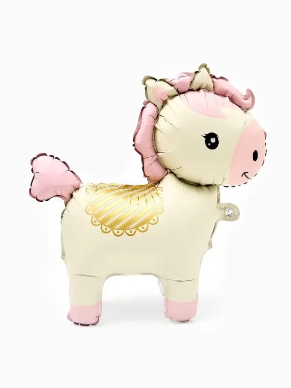 Воздушный шар фольгированный 3D 25" "Лошадка" цвет кремовый, под воздух